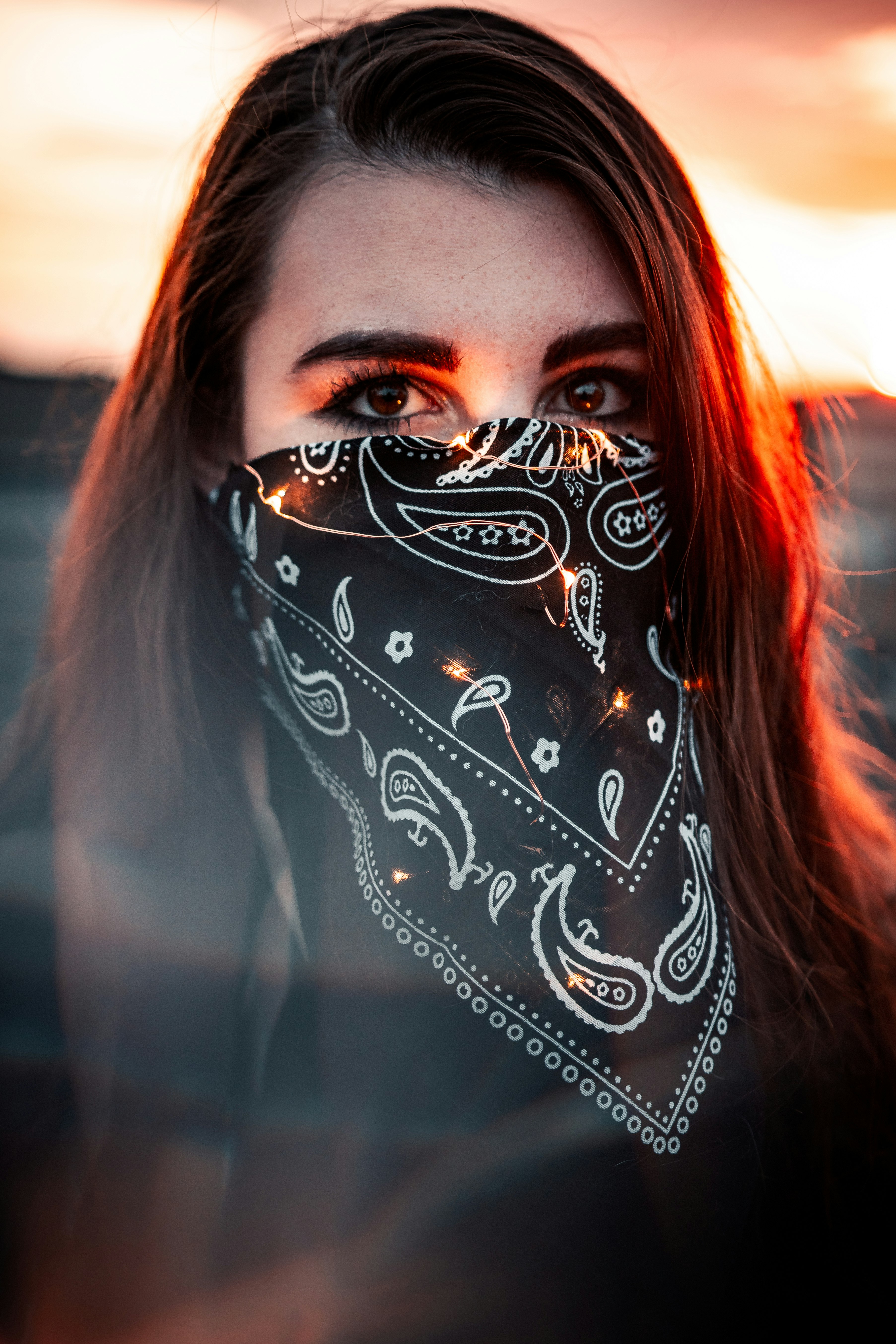 woman with black and white face paint